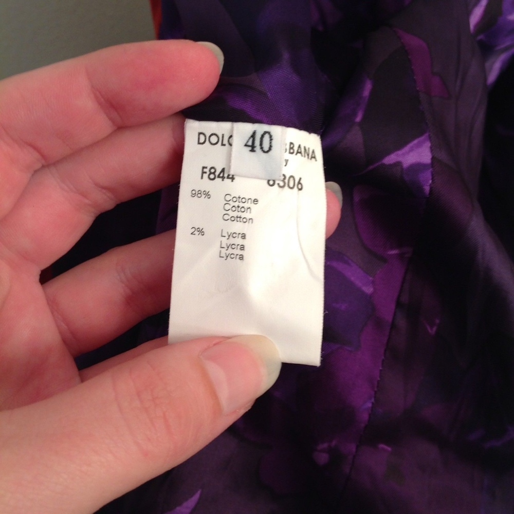 Dolce & Gabbana Jacket 40 Red Corduroy Cotton Long - Picture 7 of 7